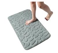 Bathroom Mat Cobblestone Embossed Home Bath Mat Bathroom Carpet Water Absorption Non-Slip Memory Foam Absorbent Washable Rug Toilet Floor pour Douche(Grey,500MMx800MM)