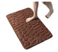 Bathroom Mat Cobblestone Embossed Home Bath Mat Bathroom Carpet Water Absorption Non-Slip Memory Foam Absorbent Washable Rug Toilet Floor pour Douche(Brown,500MMx800MM)