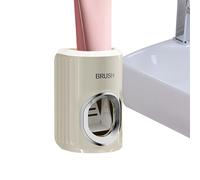 Bathroom Organizer - Self Adhesive Toothpaste Squeezer, Mounted Storage Rack For Vanity with Dustproof Cover Protection, Modern Sturdy Hygiene Accessory, Ideal for Workplace Restroom Dormitory RV