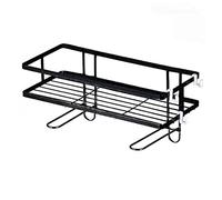 Bathroom Organizer Shelves, Toilet Shelf, Thickening Large Capacity, No Nail Need Installation, Water proof Over Toilet Bathroom Organizer Double Layer, Behind and Above The Tank (Single Layer Black)