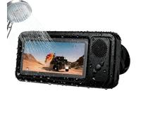 Bathroom Phone Holder - 360° Rotating Stand with Speaker, Waterproof Viewable Shower Phone Case Speakers, Automatic Entertainment for Bathroom Mirror Wall, Adjustable Angle, 9.65x4.33x1.73 Inches