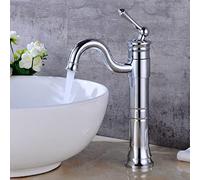 Bathroom Retro Chrome, 360° Swivel spout Faucet, Hot and Cold Water Sink taps, Single Handle Basin Mixer Tap, Tall