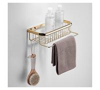 Bathroom Shelf Pale Gold Towel Holder Wall Mount,Bathroom Towel Rack,24.4 inches Foldable Wall Double Towel Holder,Mounted Multifunctal Rack Floating Shelves (Size : Single Towel Bar) (One Color