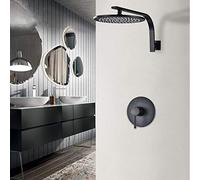 Bathroom Shower Faucet Set Black Bronze 10 inch Shower Head Hot and Cold Water Mixer Shower Set