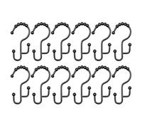 Bathroom Shower Rod Rings, Double Glide Hooks for Shower, Metal Double Glide Shower Rings, Stainless Steel Roller Rust-Resistant Balance Sliding for Curtain Bathroom Shower, 7.62x3.3cm/3x1.3 inch