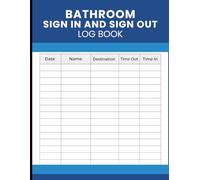 Bathroom Sign In and Sign Out Log Book: Restroom Usage Record for Tracking Entry, Exit Time, and Visitor Activity in Schools, Offices, and Shared Spaces