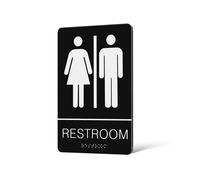 Bathroom Sign Restroom Door Sign for Gender Neutral Use 5Pcs Black Acrylic