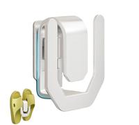 Bathroom Slipper Rack, Wall Mounted Slippers Holder, 3.74x3.35x1.57 Inches Multifunctional Adhesive Shoe Storage Organizer, Space-Saving Hooks for Footwear Bathrooms Bedroom Closet and Kitchen Use