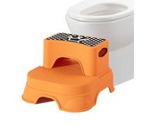 Bathroom Step Stool, Stable Non Slip Chair, 14x13x9.29 Inches Portable Helper with Sturdy Build, Compact Child Stool, Comfortable Footrest with Practical Style, Indoor Accessory for Toilet and Kitchen