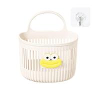 Bathroom Storage Basket, Wall Mounted Basket, No Drill Organizing Bag, Hook Over Door Organizer, Space-Saving Solution for Home Organization, 5.9x5.3x3.9 Inches