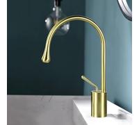 Bathroom, Toilet, Basin, Faucet, Raised Table, Hot and Cold, Faucet, White, Brushed Gold, Low