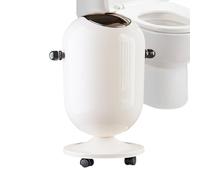 Bathroom Trash Can with Lid - 15L Kitchen Garbage Bin for Hygienic Waste Management, Storage Organizer with Wheels, Ideal for Home, Dorm, Apartment, Living Room, Bedroom, and Camping