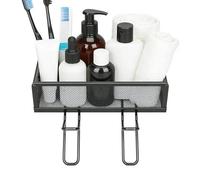 Bathroom Wall Shelf - Metal Storage Rack, Over Toilet Shelf for Storing, Space Saving Organizer, Storage Rack Tool with Drill Free Wall Mount, Bathroom Organizer Tool for Tidying Holding & Displaying