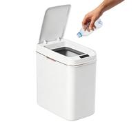 Bathroom Waste Basket With Lid,Contactless Smart Sensor Garbage Bin | Features A Sl asy-clean Finish That Resists Daily Grime And Wipes Away Stains In Seconds. Its Quick-drying Design Makes Wash