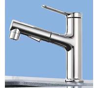 Bathroom with Pull Out Sprayer,Three Flow Patterns,Bathroom Sink Faucet Hole,Brass Single Handle for Hot and Cold Water Vanity Basin Faucet,Chrome