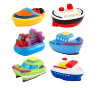 Bathtub Boat Sets plaastics, Smmooth Surrface Floating Vessels Toys, Durrable Impactt Resistant Playthings, Six Pieces Outdoor Water Entertainment - for Todler Babby Pool and Beach