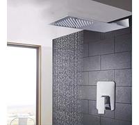 Bathtub Rainfall Shower Head Luxury Wall Mounted Square Style Brass Waterfall Shower Set New Bathroom Shower Tap