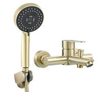 Bathtub Shower Set, 304 Stainless Steel Faucet with 5 Modes Hand Shower, Single Lever Bathroom Tub Filler Faucet, Wall Mounted Hot and Cold Bath Mixer Tap,Brushed Nickel (Brushed Nickel)