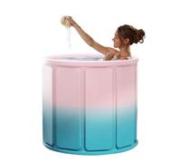 Bathtub, Soaking Tub, Foldable Tub, 27.56x27.56x25.59 Inches, Portable Structure, Waterproof Full Body Design, for Adults Seniors Toddler Shower Travel Camping Home Use