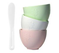 BATHVEVE 1 ensemble Bol de Mélange pour Masque Visage Silicone avec Spatule Ensemble Complet pour DIY Masque de Beauté Bol Blanc Rose Vert Spatule