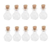 BATHVEVE 10 pièces Bouteilles Verre Transparentes avec Bouchon Liège Bouteilles à Souhaits Mini Drift pour Message et Parfum