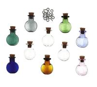 BATHVEVE 10 Pièces échantillons de Bouteilles scellées Conteneurs Pots Tasses verrerie jus Mini Bouteille Verre fioles Bouteille en Verre pour Bricolage Petites Bouteilles en Verre Le Fer