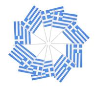 BATHVEVE 100 Drapeaux Grecs Portatifs Légers en Polyester et Pvc Bleu Bâton pour Jeux et Fêtes Nationales Décoration Vive et Pratique