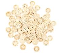 BATHVEVE 100pièces Boutons Bois Bol Forme Gravés Handmade With Love pour Couture DIY Scrapbooking Vêtements Artisanat