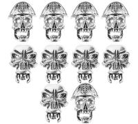 BATHVEVE 10pcs Accessoires pour Dreadlocks en Alliage Style Rétro Motifs Anciens, Perles Larges pour Cheveux et Tresses, Confortables et Résistants, Usage Quotidien ou Cosplay