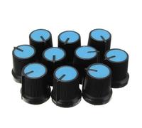 BATHVEVE 10pcs Boutons de Potentiomètre en Plastique Bleu Antidérapant pour Arbre Rond 6mm, Faciles à Utiliser, Adaptés aux Potentiomètres Rotatifs