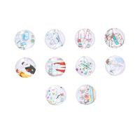 BATHVEVE 10pièces Autocollants Verre Décoratifs Avec Motifs Médecin Et Pour Créations Fournitures De Bijoux Colorées
