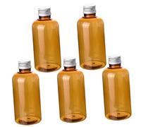 BATHVEVE 10pièces Bouteilles Plastique Couvercles Aluminium De Flacons Rechargeables Pour Lotion Parfum Et Produits Cosmétiques Bouteilles Semi-transparentes Couleur Thé Pour Usage