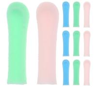 BATHVEVE 15 pièces Lot de Embouts Cuillère Oreille Silicone Réutilisables Compatibles et Couvre-cuillères pour Nettoyage Cire Oreille Assortis Bleu Vert Rose Pratique et Sécurisé