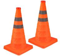 BATHVEVE 2 Cônes de Signalisation Pliables Orange et Noir 45cm en PP Étanches pour Stationnement et Entraînement Sportif Garçon et Filles