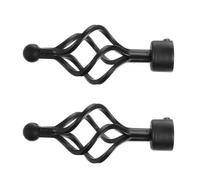 BATHVEVE 2 Embouts Décoratifs Spirale en Fer Noir pour Tringle à Rideaux Embout de Tringle à Rideaux Résistant à l'usure Raccord Final Décoratif pour Salon et Chambre