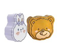 BATHVEVE 2 Pièces Boîte à Biscuits Avec Motifs Ours Et Lapin Boîte De Rangement Pour Bonbons Et Biscuits Coffret Cadeau Décoratif Pour Fête Hermétique Réutilisable