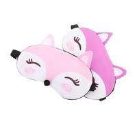 BATHVEVE 2 Pièces Masque de Sommeil Mignon Masque Occultant Forme de Renard pour Garçon Fille et Adultes Confortable et Ajustable pour Voyage Sommeil à