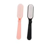 BATHVEVE 2 pièces Peigne pour Coiffure Brosse Démêlante à Large Dents pour Voyage et Maison Noir et Rose