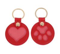 BATHVEVE 2 Pièces Porte-clés Souvenir pour Poils Animaux Compagnon Pendentif Forme Cœur Rouge et Patte de Chat Accessoire Léger et Portable pour Garder la Mémoire du Chien et du Chat