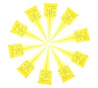 BATHVEVE 20 Pièces Pluviomètre en Plastique, Jauge à Eau de Terrasse, Jaune, Mesure Précise des Précipitations Moyennes, Lecture Facile, à Insérer Le Sol, pour Pelouse et Jardin,