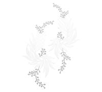 BATHVEVE 2pcs Patchs Brodés Feuilles Blanches Thermocollants pour Jeans et Jupes, Réparation de Petits Trous, Style Chic et Mode, Écussons à Coudre DIY