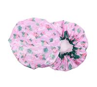 BATHVEVE 2pièces Bonnets De Imperméables Satin Doublés Pour Femme Capuchon De Bain à Motif Flamant Pour Piscine Shampooing