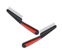 BATHVEVE 2pièces Peigne Acier Inoxydable à Dents Fines Set De Combs Anti-statique Pour Cheveux Chiens Et Chats Outil De Coiffure Portable Et Pratique