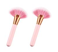 BATHVEVE 2pièces Pinceaux De Maquillage Bois De Brosse Nylon Forme De Éventail Pour Application De Poudre Cosmétique Utilisation Professionnelle Et Quotidienne