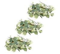BATHVEVE 3pcs Couronnes de Bougie Artificielle en Eucalyptus Vertes en Tissu de Soie et Plastique, Décoration de Table et Porte, pour Maison et Mariage