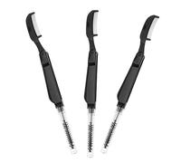 BATHVEVE 3pièces Brosse à Sourcils et Peigne Double Embout pour Application de Mascara de Pinceaux Légers avec Manches Bois