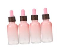 BATHVEVE 4 pièces Bouteilles Verre pour Huile Essentielle de Pipettes de Flacons Compte Gouttes Pratiques et Durables pour Voyage et Aromathérapie Couleur Dégradée Rose et