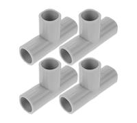 BATHVEVE 4 pièces Connecteur PVC T Acier pour Mobilier et Barrière Raccord Coudé Robuste pour Assemblage Rapide et Protection Intérieure Sécurisée