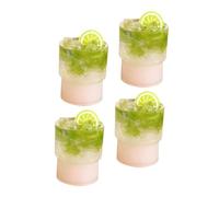 BATHVEVE 4 Pièces Miniature Dollhouse Fruit Tea Bottles Cups Resin Fake Drinks Ornament Creative Pretend Play Accessories for