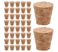 BATHVEVE 50pcs Bouchons de Vin en Bois Coniques Étanches pour Bocaux Apothicaires et Projets Décoratifs Maison Joint Hermétique Beige Élégant